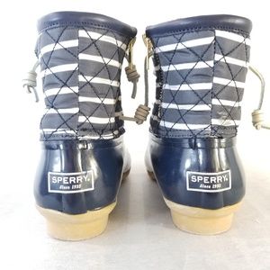 women's saltwater indigo stripe duck boot